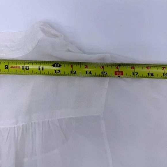 Banana Republic White Ramie Sheer Tunic Dress Tall S Bride Resort NO BELT - Picture 11 of 13